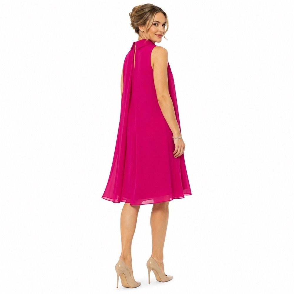 Vince‎ Camuto Womens Fuchsia Pink Mock Neck Split Back Shift Dress Size 10